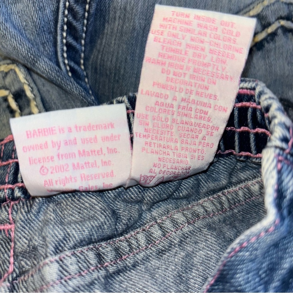 Vintage 2002 Barbie Avenue Blue Jeans with Rhinestone accents Girls Size 6 - Picture 10 of 13